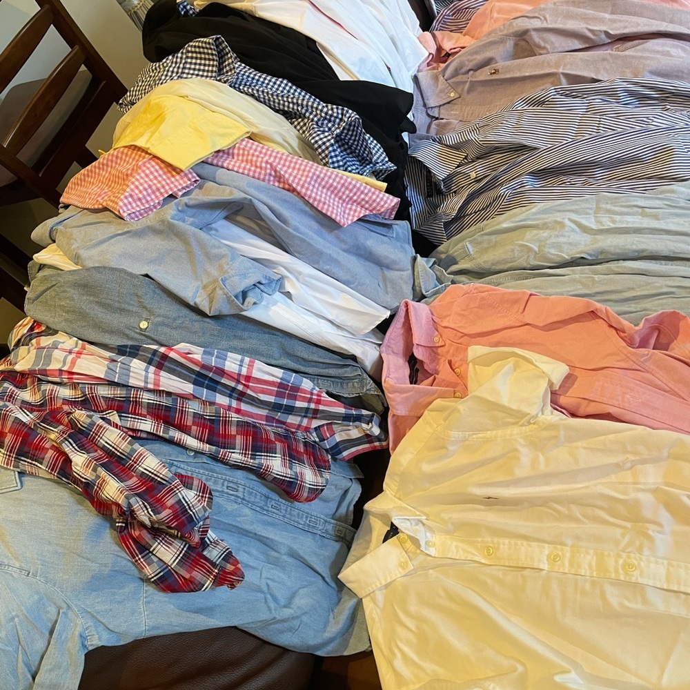 22 Shirts - most are new and 18 Ralph Lauren. Rest are J Crew and Tommy Hilfiger